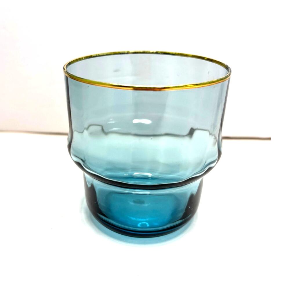 Scott Living Gold Band Contemporary Drinkware Glass Replacement Teal 16 oz